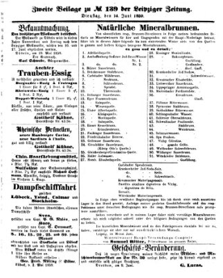 Leipziger Zeitung Dienstag 14. Juni 1859