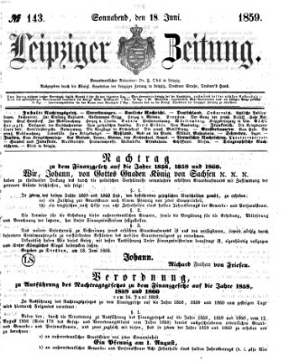 Leipziger Zeitung Samstag 18. Juni 1859