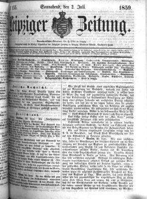 Leipziger Zeitung Samstag 2. Juli 1859