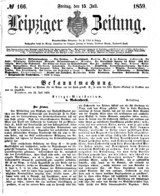 Leipziger Zeitung Freitag 15. Juli 1859