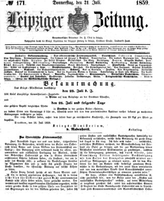 Leipziger Zeitung Donnerstag 21. Juli 1859