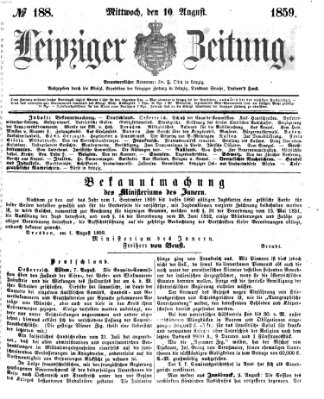 Leipziger Zeitung Mittwoch 10. August 1859