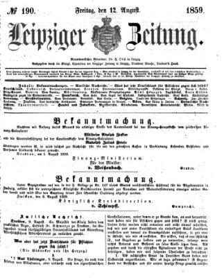 Leipziger Zeitung Freitag 12. August 1859