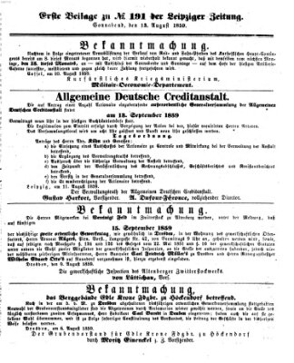 Leipziger Zeitung Samstag 13. August 1859