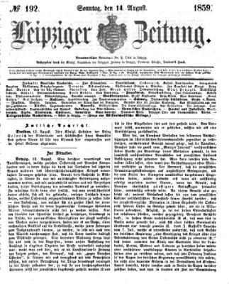 Leipziger Zeitung Sonntag 14. August 1859