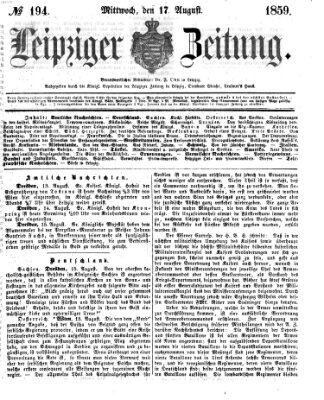 Leipziger Zeitung Mittwoch 17. August 1859