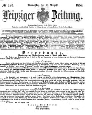 Leipziger Zeitung Donnerstag 18. August 1859