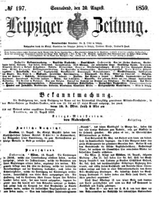 Leipziger Zeitung Samstag 20. August 1859