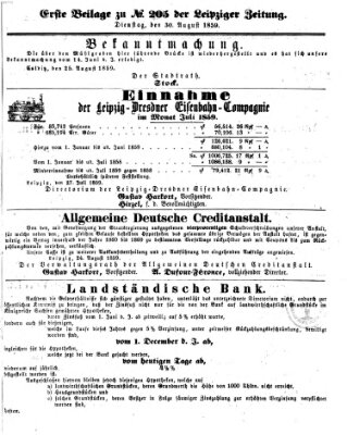 Leipziger Zeitung Dienstag 30. August 1859