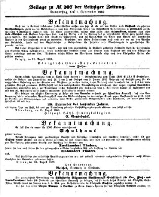 Leipziger Zeitung Donnerstag 1. September 1859