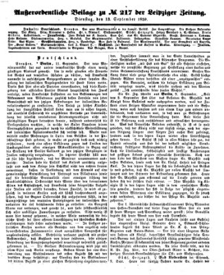 Leipziger Zeitung Dienstag 13. September 1859