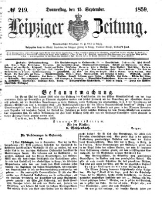 Leipziger Zeitung Donnerstag 15. September 1859