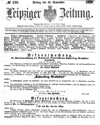 Leipziger Zeitung Freitag 16. September 1859