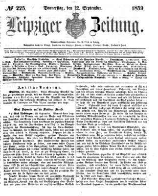 Leipziger Zeitung Donnerstag 22. September 1859