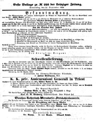 Leipziger Zeitung Donnerstag 22. September 1859