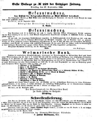 Leipziger Zeitung Dienstag 27. September 1859