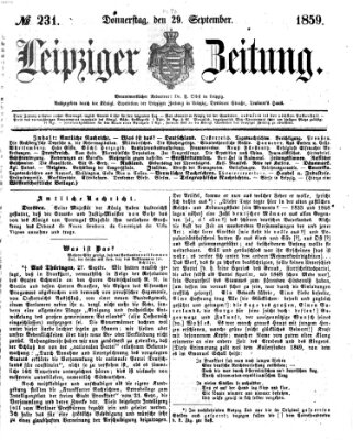 Leipziger Zeitung Donnerstag 29. September 1859