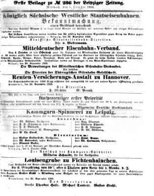 Leipziger Zeitung Mittwoch 5. Oktober 1859