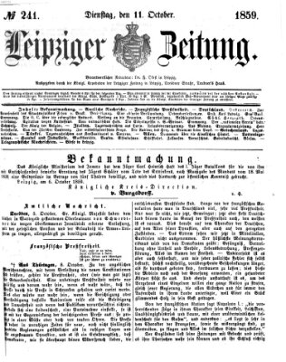 Leipziger Zeitung Dienstag 11. Oktober 1859