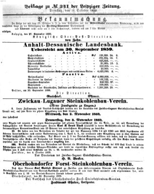 Leipziger Zeitung Dienstag 11. Oktober 1859