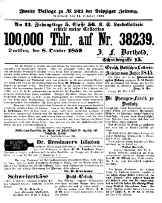 Leipziger Zeitung Mittwoch 12. Oktober 1859