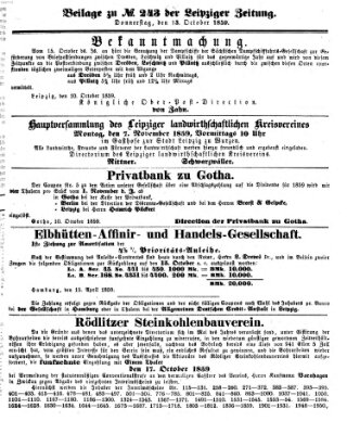 Leipziger Zeitung Donnerstag 13. Oktober 1859