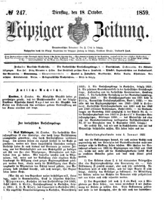 Leipziger Zeitung Dienstag 18. Oktober 1859