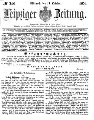 Leipziger Zeitung Mittwoch 19. Oktober 1859