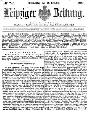 Leipziger Zeitung Donnerstag 20. Oktober 1859