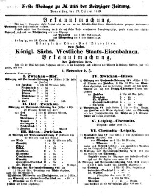 Leipziger Zeitung Donnerstag 27. Oktober 1859