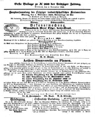 Leipziger Zeitung Mittwoch 2. November 1859