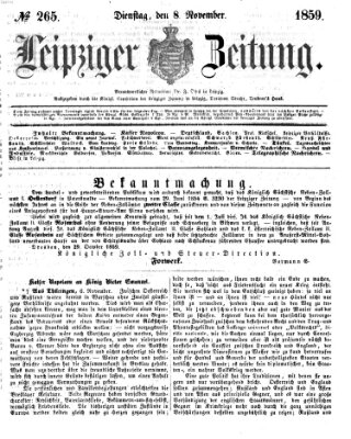 Leipziger Zeitung Dienstag 8. November 1859