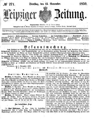 Leipziger Zeitung Dienstag 15. November 1859