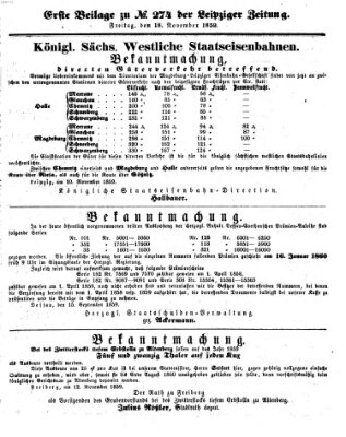 Leipziger Zeitung Freitag 18. November 1859