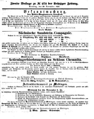 Leipziger Zeitung Sonntag 20. November 1859