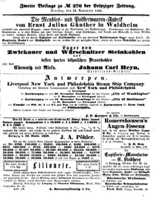 Leipziger Zeitung Dienstag 22. November 1859