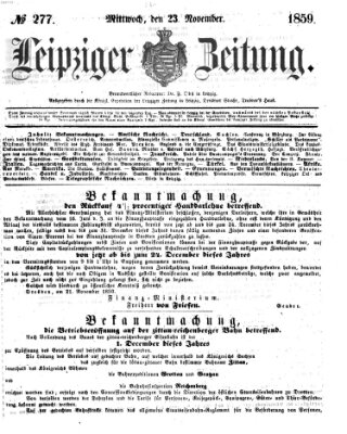 Leipziger Zeitung Mittwoch 23. November 1859