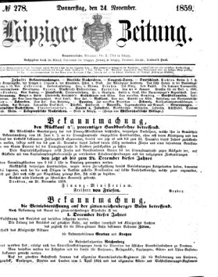 Leipziger Zeitung Donnerstag 24. November 1859