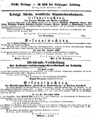 Leipziger Zeitung Freitag 25. November 1859