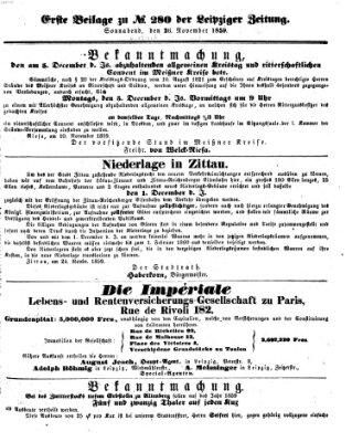 Leipziger Zeitung Samstag 26. November 1859