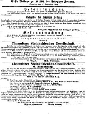 Leipziger Zeitung Sonntag 27. November 1859