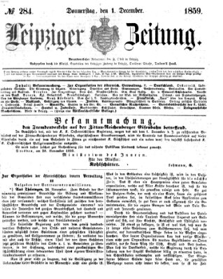 Leipziger Zeitung Donnerstag 1. Dezember 1859