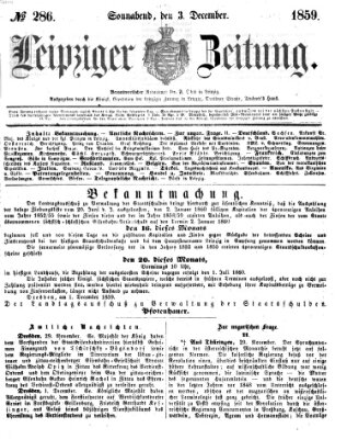 Leipziger Zeitung Samstag 3. Dezember 1859