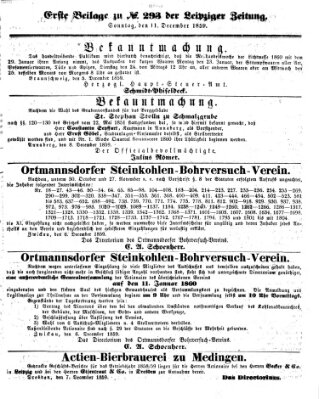 Leipziger Zeitung Sonntag 11. Dezember 1859