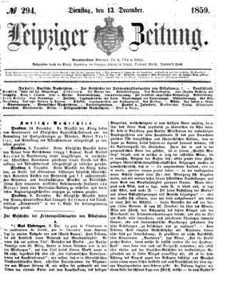 Leipziger Zeitung Dienstag 13. Dezember 1859