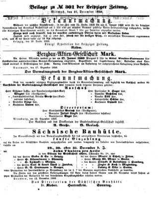 Leipziger Zeitung Mittwoch 21. Dezember 1859