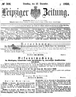 Leipziger Zeitung Dienstag 27. Dezember 1859