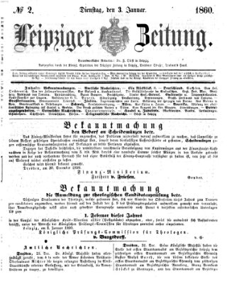 Leipziger Zeitung Dienstag 3. Januar 1860