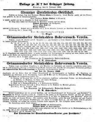 Leipziger Zeitung Sonntag 8. Januar 1860