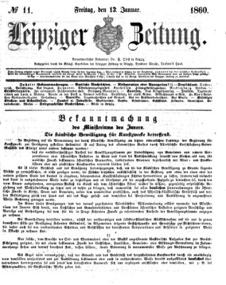 Leipziger Zeitung Freitag 13. Januar 1860